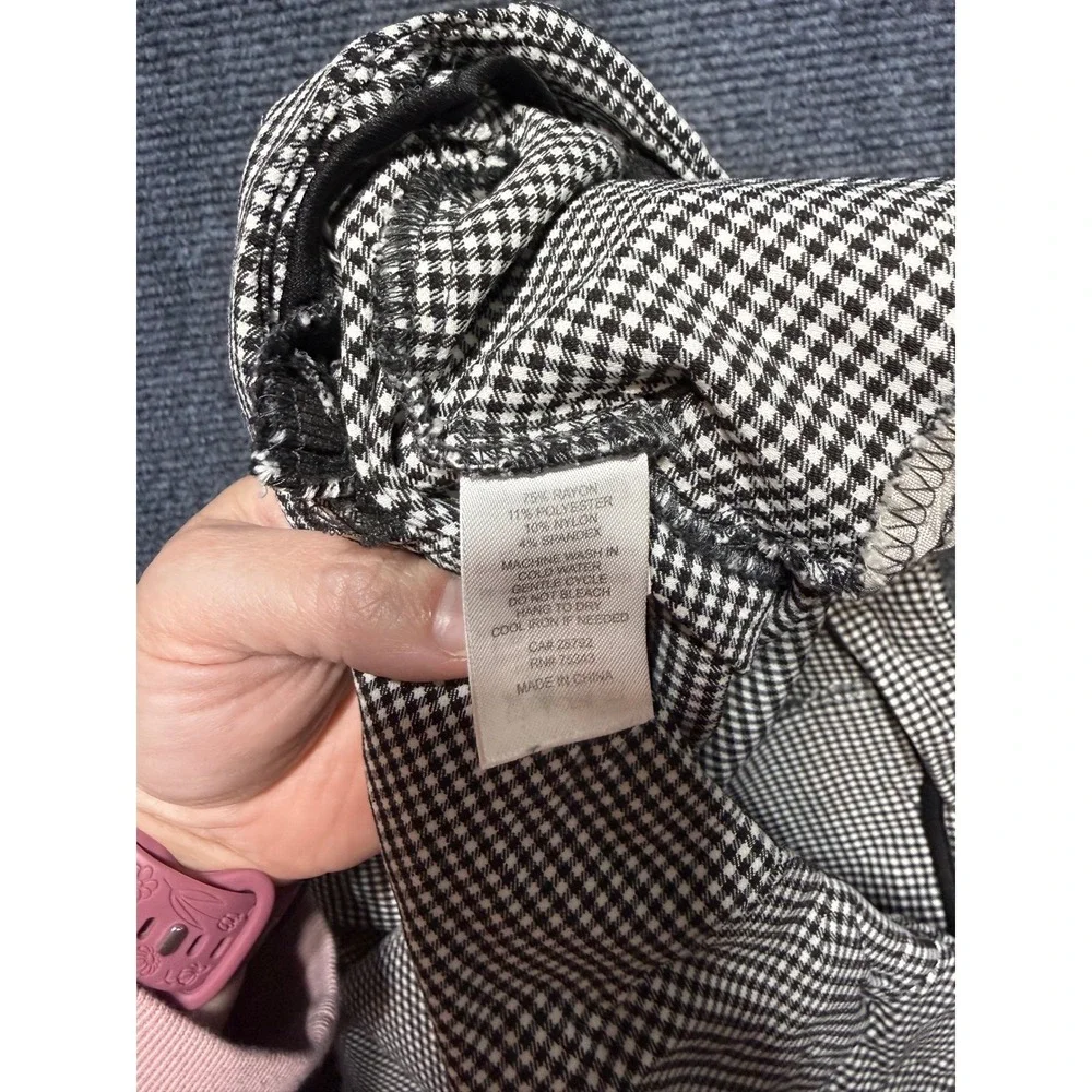 Rachel Zoe Dress Pants Womens 8 Black White Excellent Gingham Checked Stretch